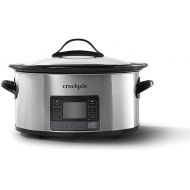 Crock-Pot MyTime Technology 6 Quart Programmable Slow Cooker and Food Warmer with Digital Timer, Stainless Steel (2137020)