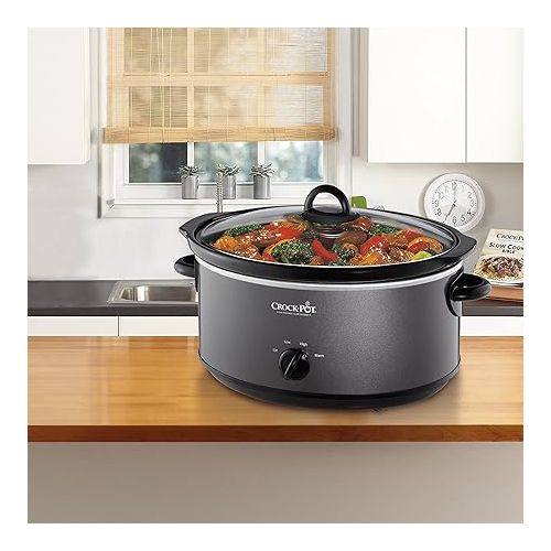 크록팟 Crock-Pot 7 Quart Slower Cooker, Food Warmer, Charcoal (SCV700-KC)