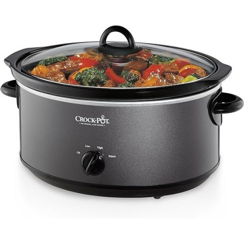 크록팟 Crock-Pot 7 Quart Slower Cooker, Food Warmer, Charcoal (SCV700-KC)