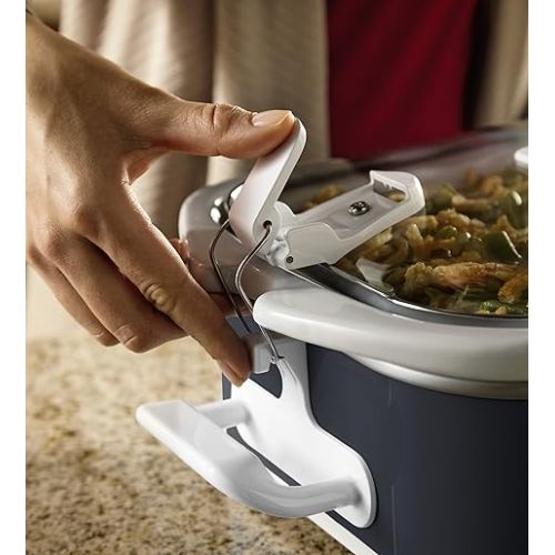 크록팟 Crock-Pot Small 3.5 Quart Casserole Manual Slow Cooker and Food Warmer, Charcoal
