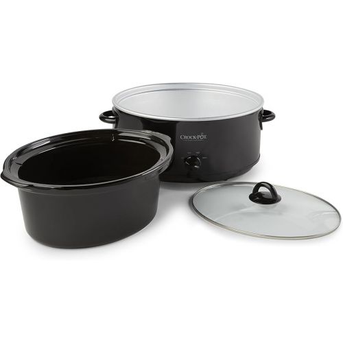 크록팟 Crock-Pot Large 8 Quart Oval Manual Slow Cooker and Food Warmer, 1500 watts, Black (SCV800-B)