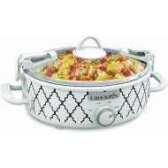 Crock-Pot Small 2.5 Quart Casserole Slow Cooker in White/Blue, Enjoy Eye-Catching Quick Meals, Durable and Compact