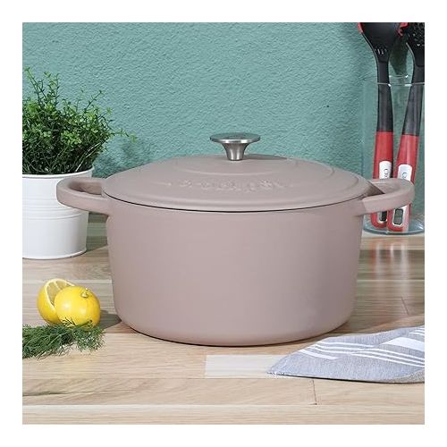 크록팟 Crock Pot Artisan 7-Quart Round Dutch Oven - Matte Dusty Pink