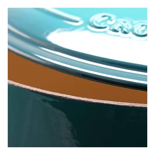 크록팟 Crock-Pot Artisan Oval Enameled Cast Iron Dutch Oven, 7-Quart, Teal Ombre