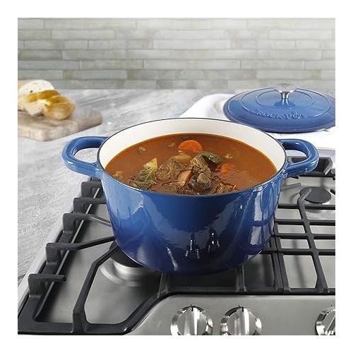 크록팟 Crock-Pot Artisan Round Enameled Cast Iron Dutch Oven, 7-Quart, Sapphire Blue