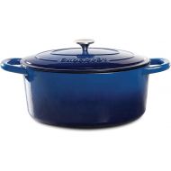 Crock Pot Artisan Enameled Cast Iron 7-Quart Oval Dutch Oven, Sapphire Blue -