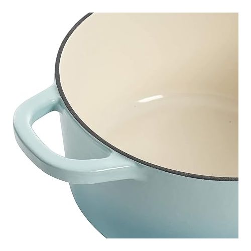 크록팟 Crock-Pot Artisan Round Enameled Cast Iron Dutch Oven, 7-Quart, Aqua