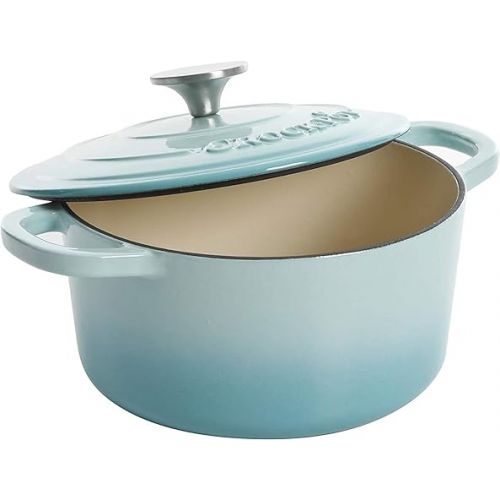 크록팟 Crock-Pot Artisan Round Enameled Cast Iron Dutch Oven, 7-Quart, Aqua