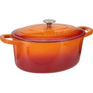 Crock Pot Artisan Oval Enameled Cast Iron Dutch Oven, 7-Quart, Sunset Orange