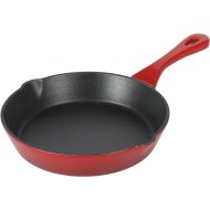 Crock Pot 8 Inch Enamel Cast Iron Skillet - Gradient Red