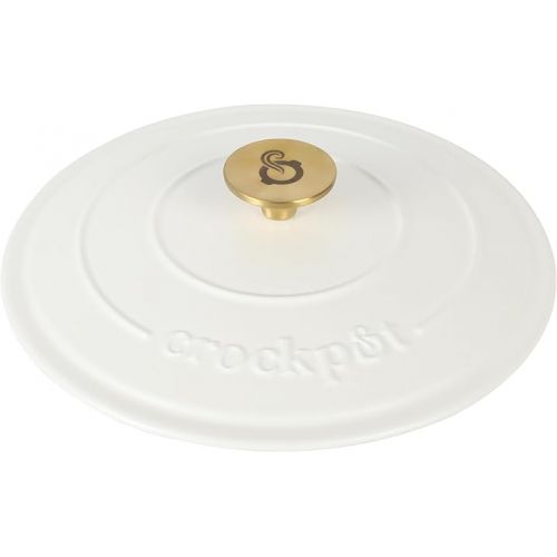 크록팟 Crock Pot Artisan 6-Quart Round Dutch Oven - Matte Linen White w/Gold Knob