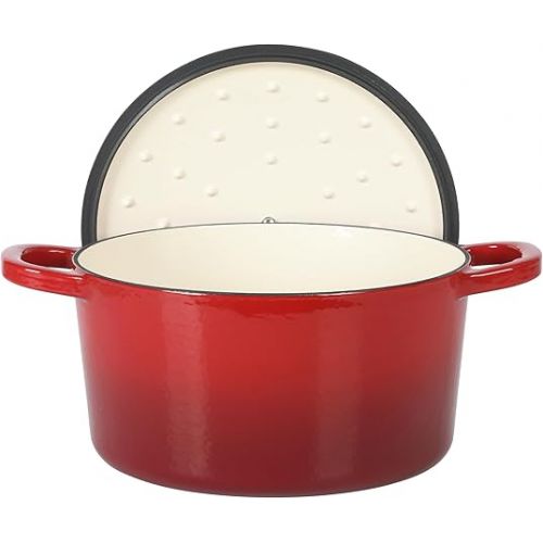 크록팟 Crock Pot Artisan 6-Quart Round Dutch Oven -Gradient Red