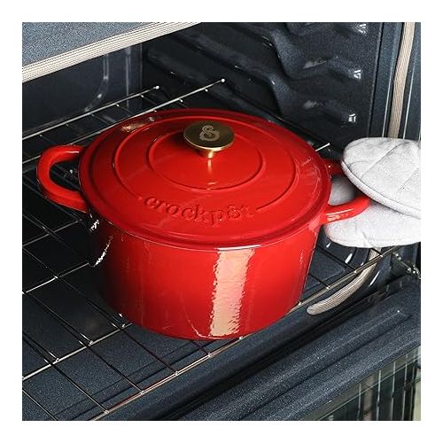 크록팟 Crock Pot Artisan 6-Quart Round Dutch Oven -Gradient Red