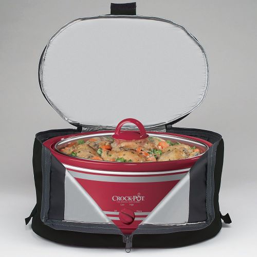 크록팟 Crock-Pot B002IEOGYC SCV702 7-Quart Manual Slow Cooker with Travel Bag, Red