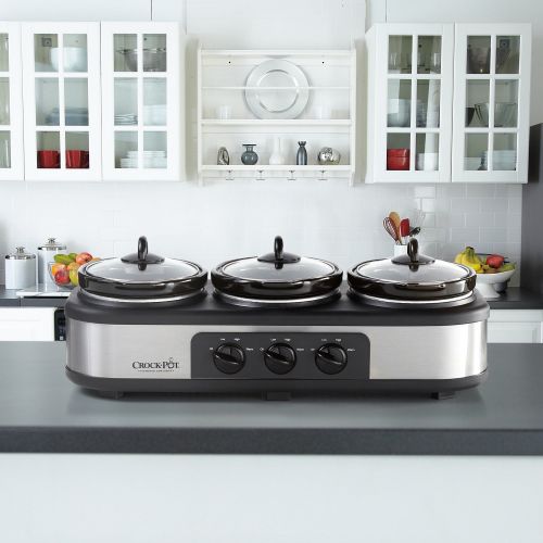 크록팟 Crock-Pot Trio Cook and Serve Slow Cooker and Food Warmer, Stainless Steel