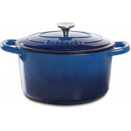 Crock-Pot Artisan 5 Qt Round Dutch Oven - Teal Ombre - Enamel - Brushed SS Hollow Knob - Cast Iron - GBX