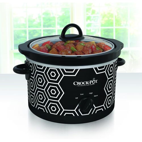  [아마존핫딜][아마존 핫딜] Crockpot Round Slow Cooker, 4.5 quart, Black & White Pattern (SCR450-HX)