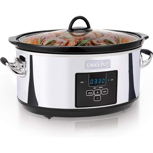 크록팟 [아마존핫딜][아마존 핫딜] CROCK-POT Crock-Pot 7 Quart Programmable Slow Cooker with Digital Countdown Timer|Polished Platinum