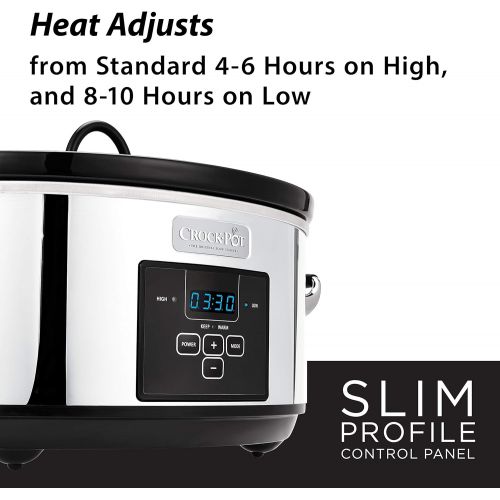 크록팟 [아마존핫딜][아마존 핫딜] CROCK-POT Crock-Pot 7 Quart Programmable Slow Cooker with Digital Countdown Timer|Polished Platinum