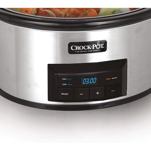 크록팟 [아마존베스트]Crock-Pot 6-Quart Countdown Programmable Oval Slow Cooker with Little Dipper - Stainless Steel