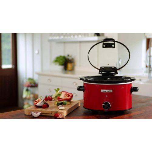 크록팟 [아마존베스트]Crock-Pot Crock Pot CSC037 Red 3.5L Hinge Lid Stoneware 220/240 volt 50Hz (Will not Work in USA)