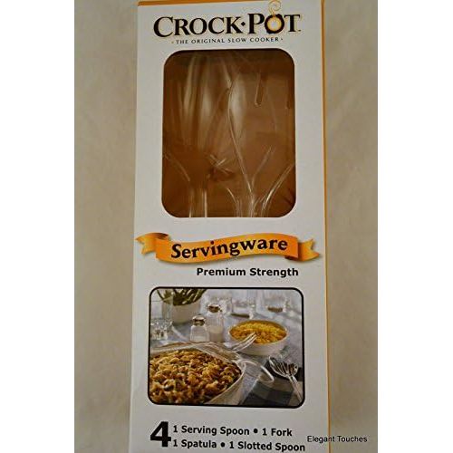 크록팟 [아마존베스트]Crock-Pot Crock Pot Clear Serving Ware Premium Strength Disposable 4 Pc. Serving SET