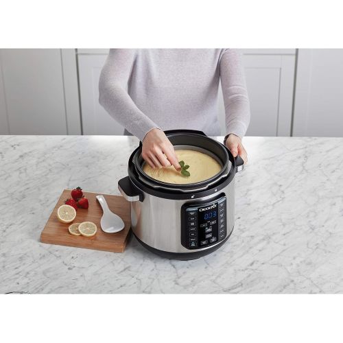 크록팟 [아마존베스트]Crock-Pot 8-Quart Multi-Use XL Express Crock Programmable Slow Cooker and Pressure Cooker with Manual Pressure, Boil & Simmer, Stainless Steel |  Exclusive