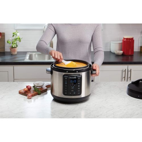 크록팟 [아마존베스트]Crock-Pot 8-Quart Multi-Use XL Express Crock Programmable Slow Cooker and Pressure Cooker with Manual Pressure, Boil & Simmer, Stainless Steel |  Exclusive