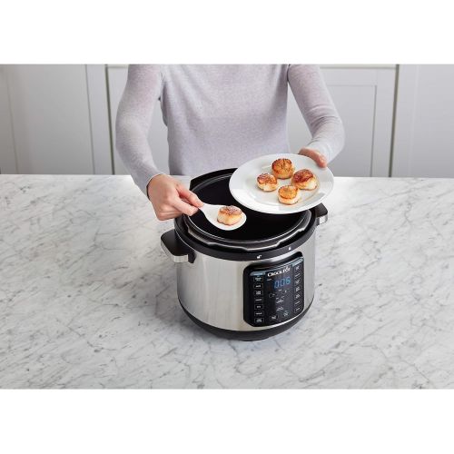 크록팟 [아마존베스트]Crock-Pot 8-Quart Multi-Use XL Express Crock Programmable Slow Cooker and Pressure Cooker with Manual Pressure, Boil & Simmer, Stainless Steel |  Exclusive