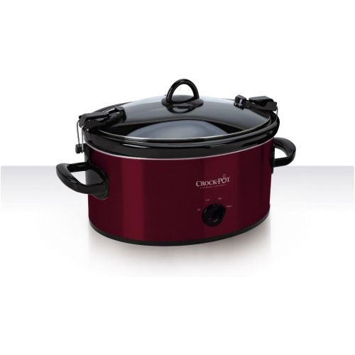 크록팟 [아마존베스트]Crock-Pot Premium Crock Pot Slow Cooker with Easy Recipes 6 Quart Crockpot Manual Red Portable Timer Model