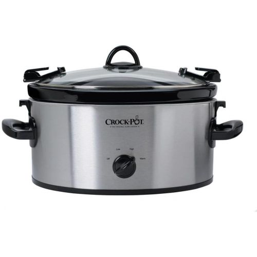 크록팟 [아마존베스트]Portable Cook 6 Qt. And Carry Slow Cooker in Stainless, Dishwasher-safe Stoneware and Lid by Crock-Pot