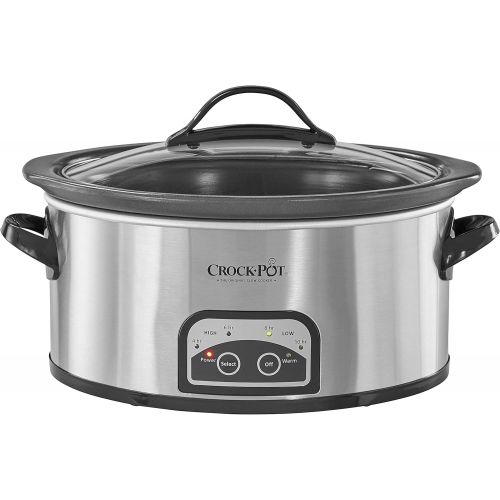 크록팟 [아마존베스트]Crock-Pot Crock-pot 6 quart Smart-Pot Programmable Slow Cooker with Easy Clean, Stainless Steel