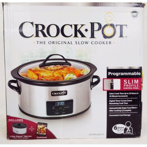 크록팟 [아마존베스트]Crock-Pot 6 Qt. Programmable Slow Cooker with Little Dipper Warmer