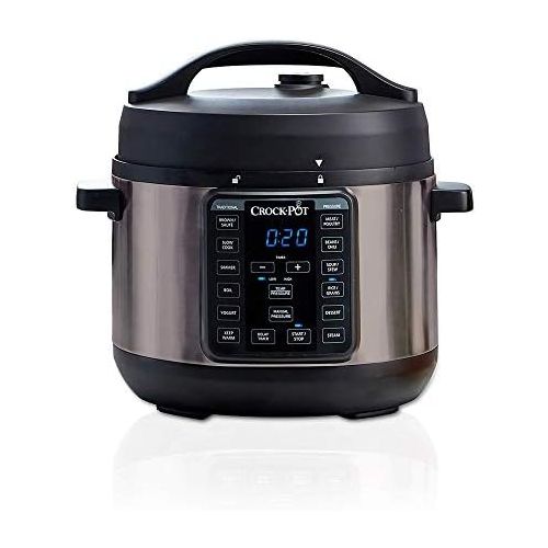 크록팟 [아마존베스트]Crock-Pot 4-Quart Multi-Use MINI Express Crock Programmable Slow Cooker and Pressure Cooker with Manual Pressure, Boil & Simmer, Black Stainless