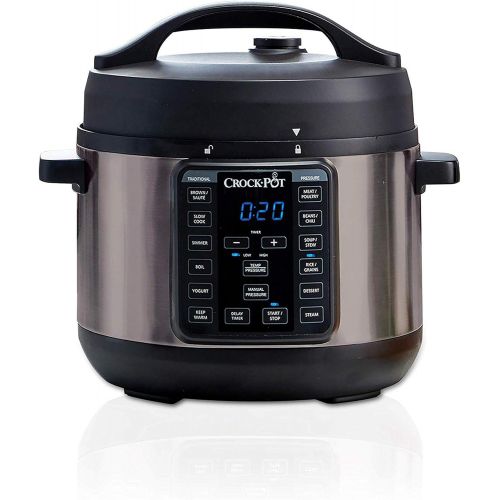 크록팟 [아마존베스트]Crock-Pot 4-Quart Multi-Use MINI Express Crock Programmable Slow Cooker and Pressure Cooker with Manual Pressure, Boil & Simmer, Black Stainless