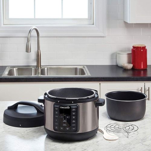 크록팟 [아마존베스트]Crock-Pot 4-Quart Multi-Use MINI Express Crock Programmable Slow Cooker and Pressure Cooker with Manual Pressure, Boil & Simmer, Black Stainless