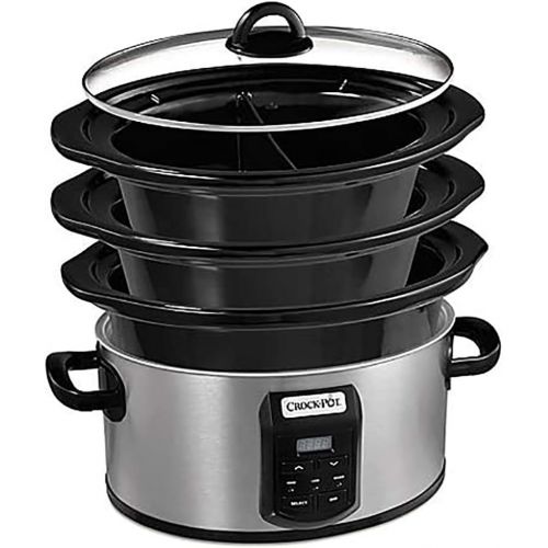 크록팟 [아마존베스트]CROCK-POT Crock-pot SCCPVS642-S Choose-A-Crock Programmable Slow Cooker, 6 quart/4 quart/2 x 1.5 quart, Silver