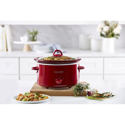 크록팟 [아마존베스트]CROCK-POT Crock-Pot, Red SCV401-TR 4-Quart Manual Slow Cooker