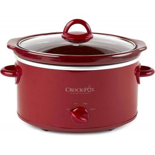 크록팟 [아마존베스트]CROCK-POT Crock-Pot, Red SCV401-TR 4-Quart Manual Slow Cooker