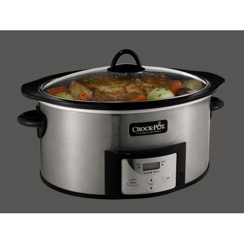 크록팟 [아마존베스트]CROCK-POT Crock-Pot SCCPVI600-S 6-Quart Countdown Programmable Oval Slow Cooker with Stove-Top Browning, Stainless Finish