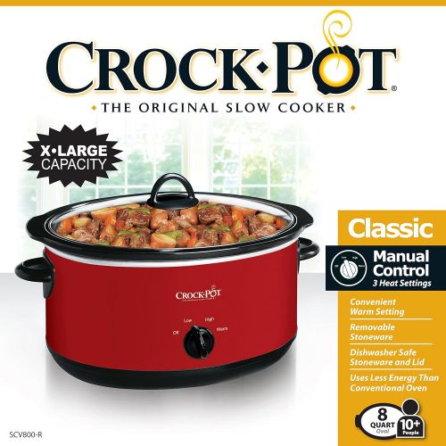 크록팟 [아마존베스트]CROCK-POT Crock-pot SCV800-R Express Crock Slow Cooker, 8 quart, Red
