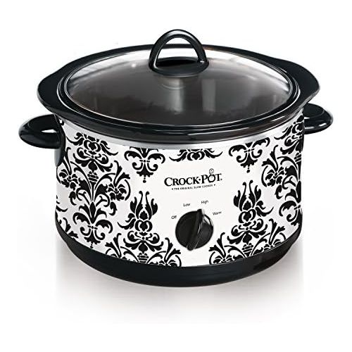 크록팟 [아마존베스트]CROCK-POT Crock Pot 4.5 Quart Manual Slow Cooker, Damask Pattern