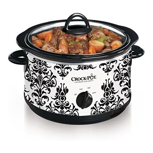 크록팟 [아마존베스트]CROCK-POT Crock Pot 4.5 Quart Manual Slow Cooker, Damask Pattern