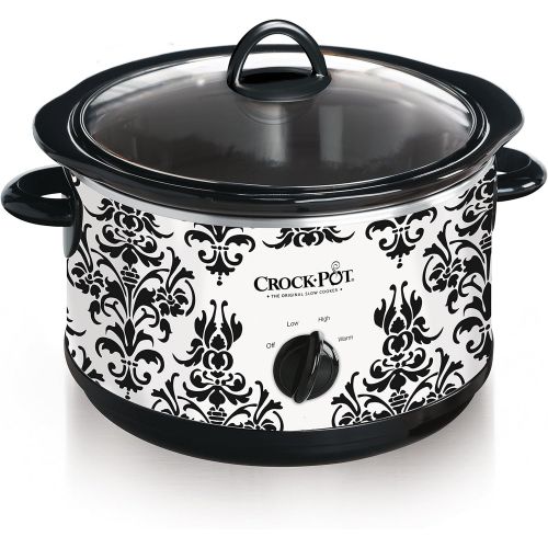 크록팟 [아마존베스트]CROCK-POT Crock Pot 4.5 Quart Manual Slow Cooker, Damask Pattern