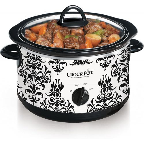 크록팟 [아마존베스트]CROCK-POT Crock Pot 4.5 Quart Manual Slow Cooker, Damask Pattern