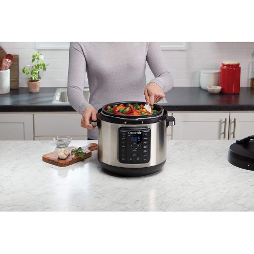 크록팟 [아마존베스트]CROCK-POT Crock-pot SCCPPC800-V1 8-Quart Multi-Use XL Express Crock Programmable Slow Cooker with Manual Pressure, Boil & Simmer, 8QT, Stainless Steel