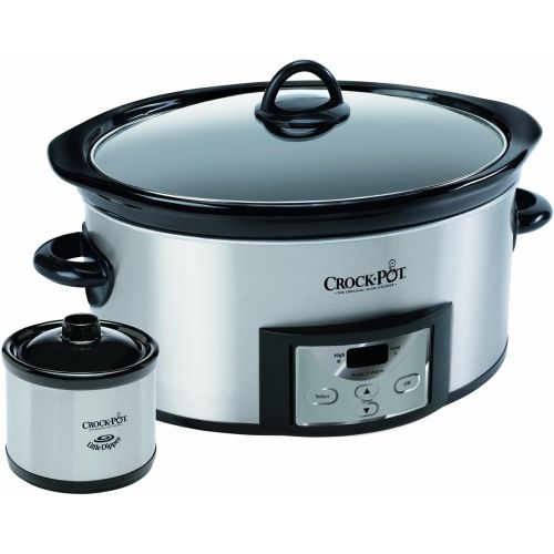 크록팟 [아마존베스트]CROCK-POT Crock-Pot 6-Quart Countdown Programmable Oval Slow Cooker with Dipper, Stainless Steel, SCCPVC605-S