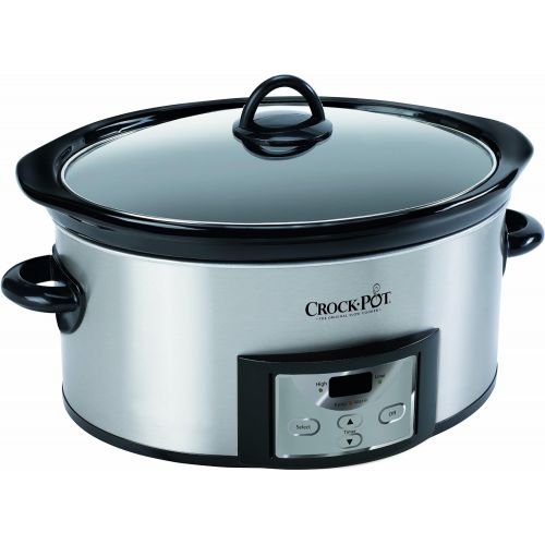 크록팟 [아마존베스트]CROCK-POT Crock-Pot 6-Quart Countdown Programmable Oval Slow Cooker with Dipper, Stainless Steel, SCCPVC605-S