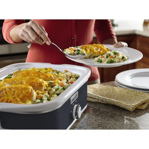 크록팟 [아마존베스트]CROCK-POT Crock-Pot 3.5-Quart Casserole Crock Manual Slow Cooker, Charcoal