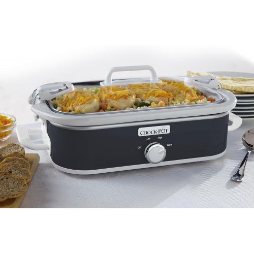 크록팟 [아마존베스트]CROCK-POT Crock-Pot 3.5-Quart Casserole Crock Manual Slow Cooker, Charcoal